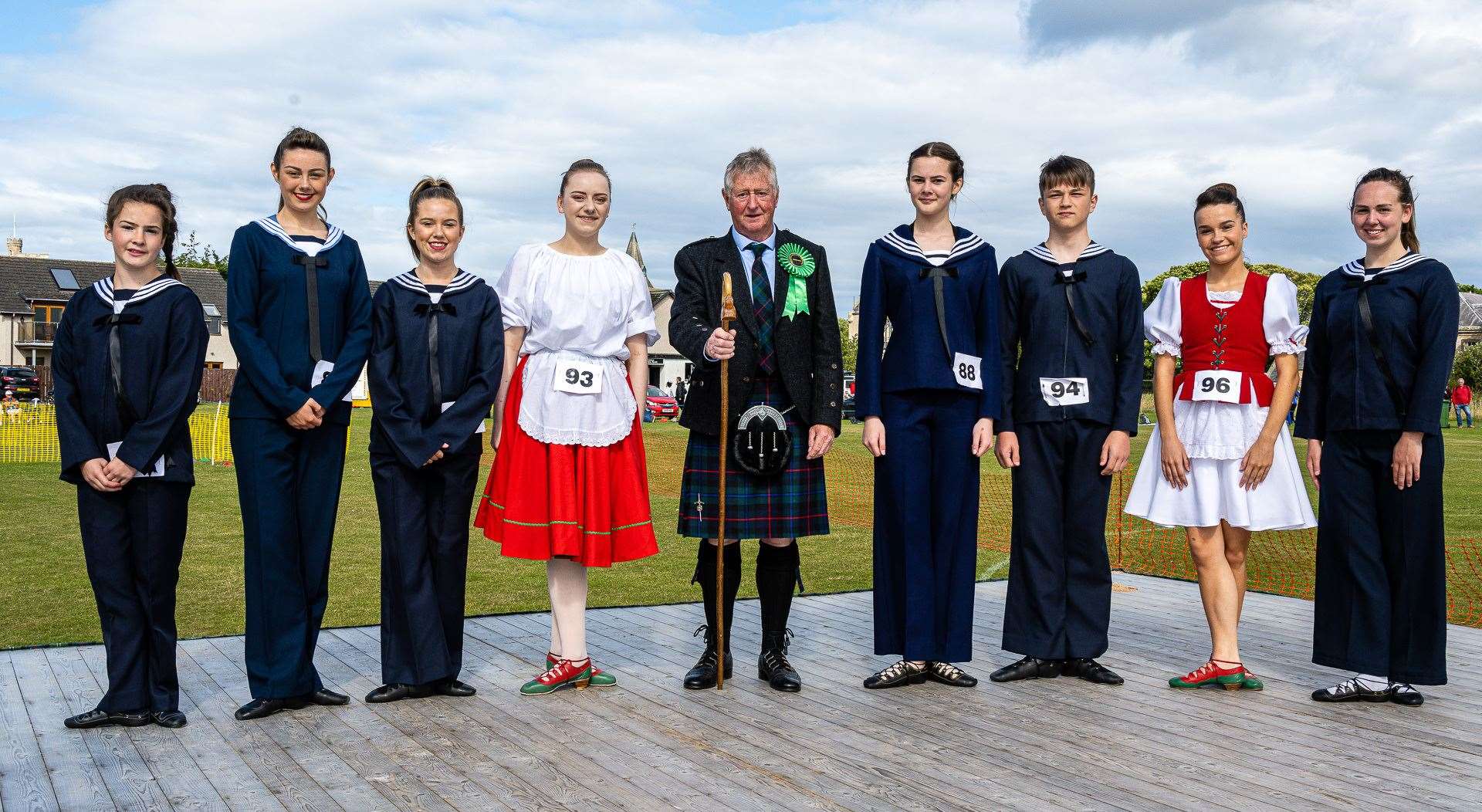 Chieftain Jim Campbell and Highland dancers. Picture: Andy Kirby