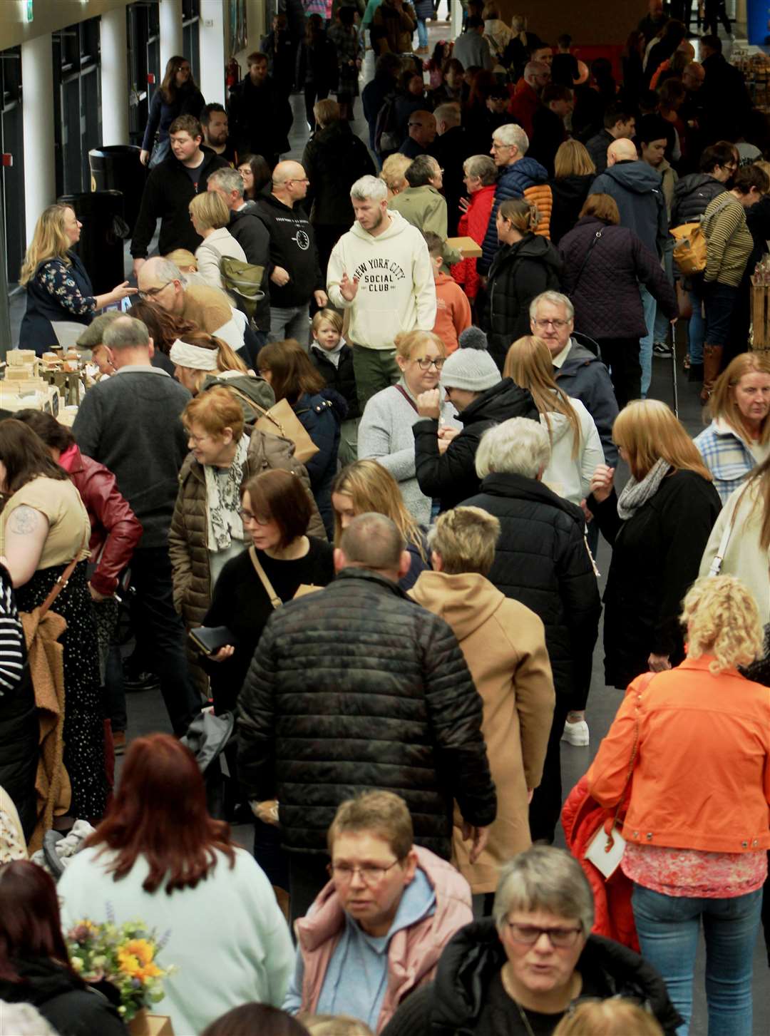 Crowds arriving soon after Taste North opened at Wick High School on Sunday. Picture: Alan Hendry