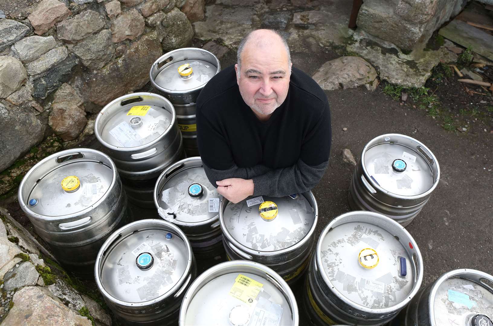 Hugh Morrison of the Smoo Cave Hotel in Durness was left with barrels of excess beer after Covid rules changed. Picture: Peter Jolly