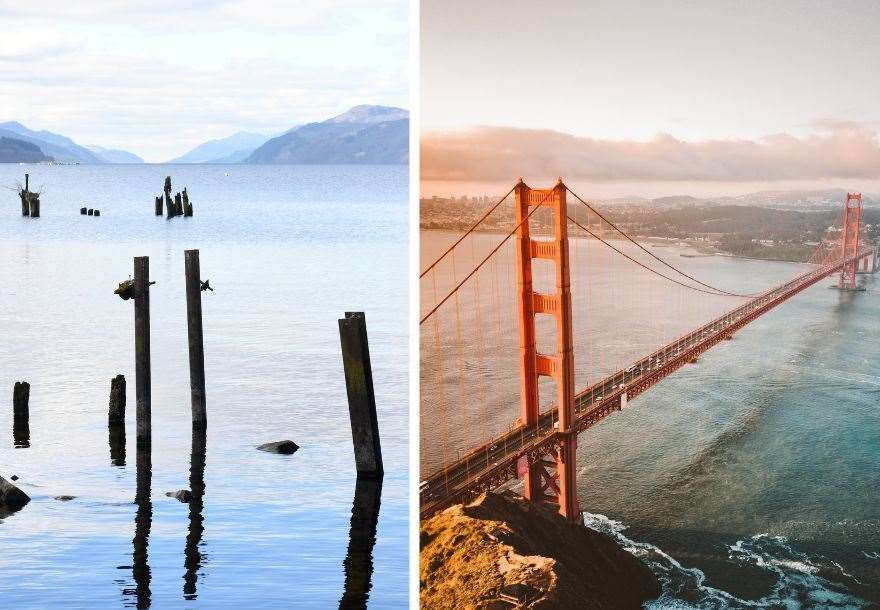 New images have been released depicting the depth of Loch Ness compared to the heght of the Golden Gate Bridge.
