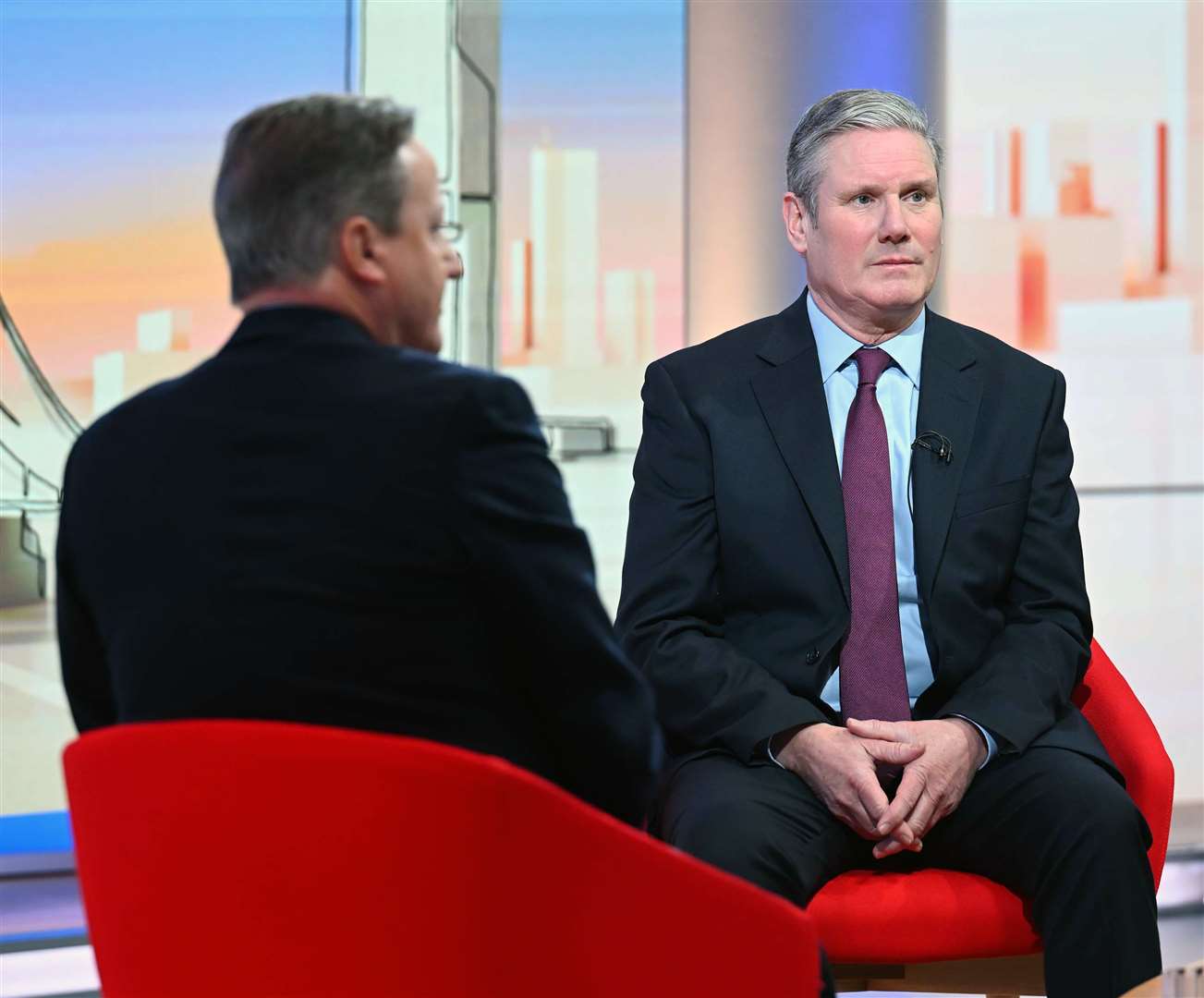 Labour leader Sir Keir Starmer agreed with Lord Cameron that the boats need to be stopped (Jeff Overs/BBC/PA)