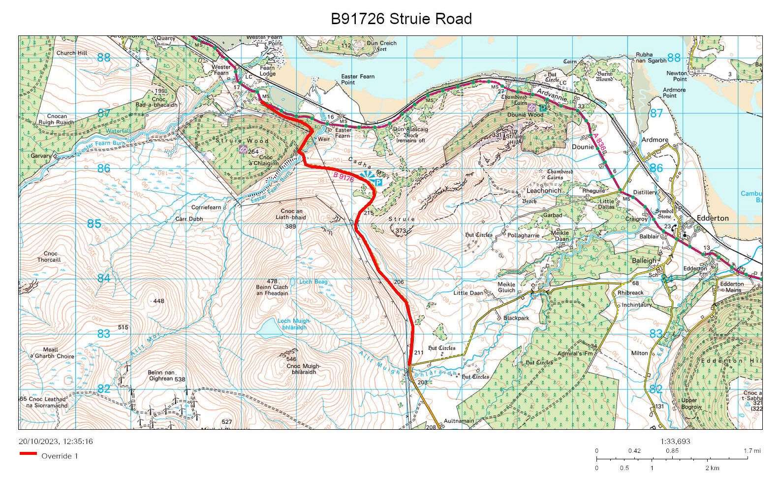 Motorists are being asked to avoid the closure by using an alternative route via the A9 and A836. Photo: Highland Council Twitter