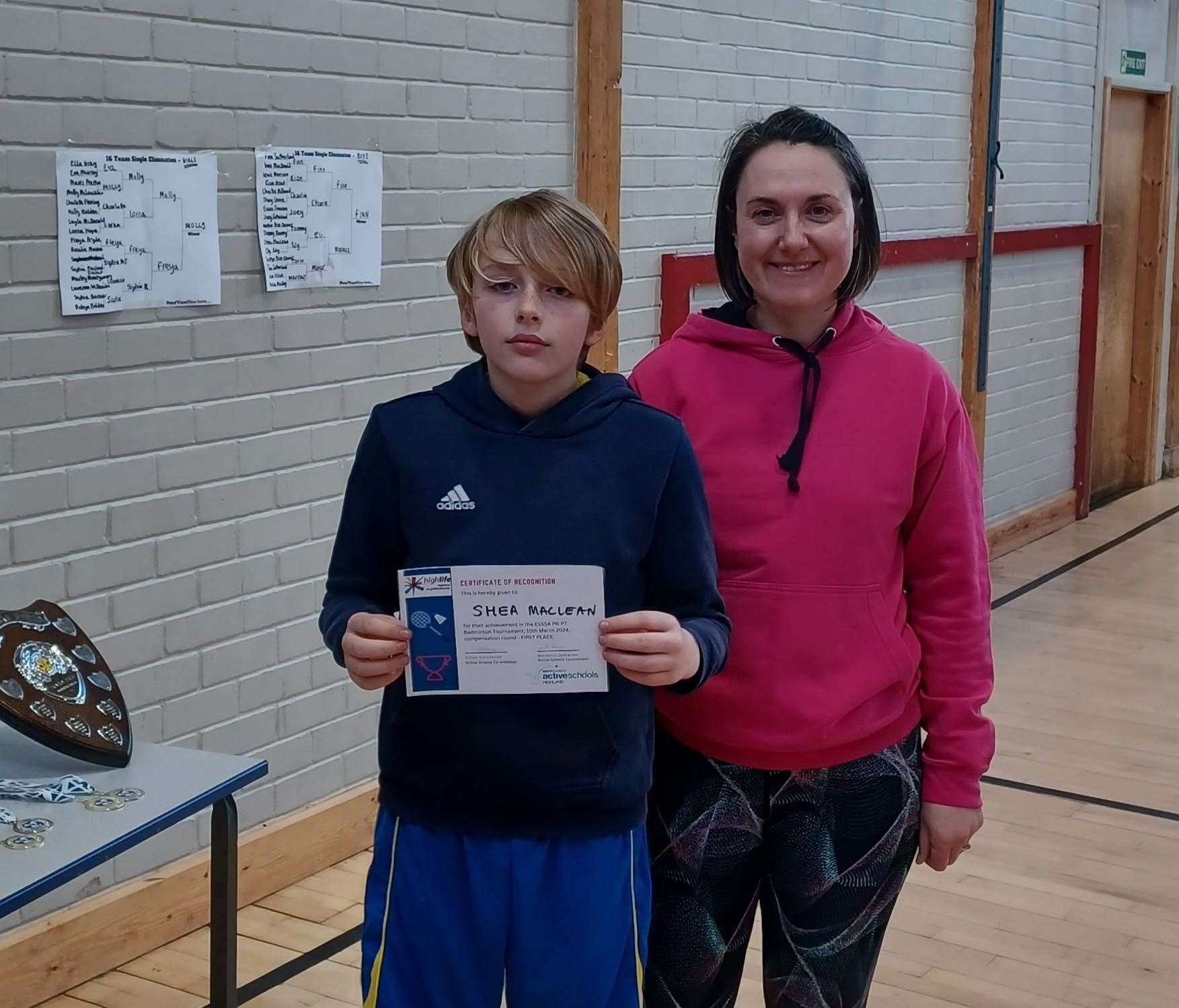 Compensation round boys winner, Shea MacLean from Bonar Bridge Primary School.