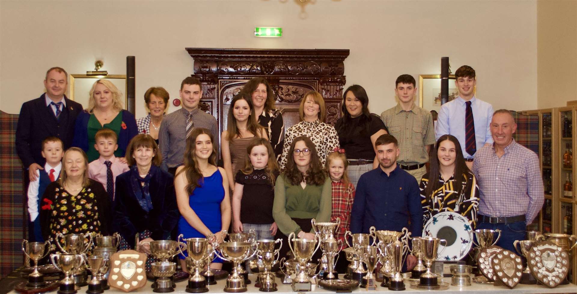 Winners from the 2022 Latheron Show with their trophies.