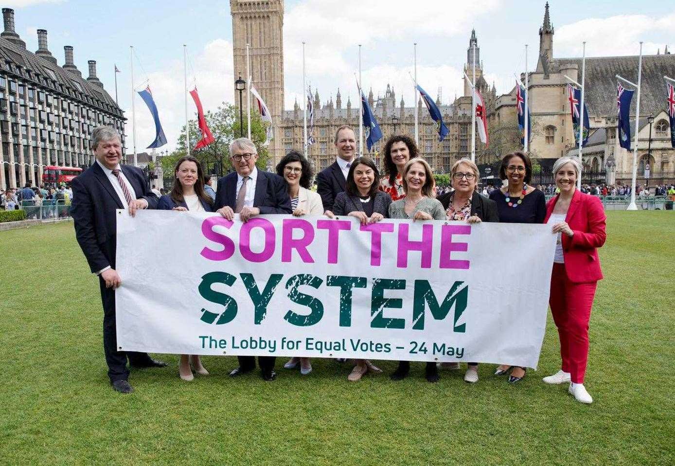 Jamie Stone with Liberal Democrats colleagues at the Sort the System event in Parliament Square.