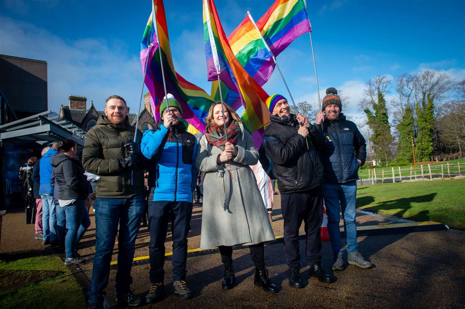 Pride events – like this Winter Pride walk in 2020 – are a relatively new thing in the Highlands. Picture: Callum Mackay