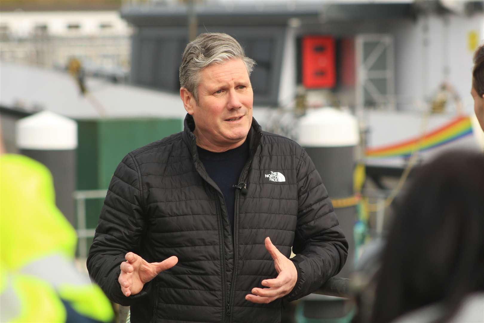 Sir Keir Starmer at the Beatrice offshore wind farm operations and maintenance base in Wick. Picture: Alan Hendry