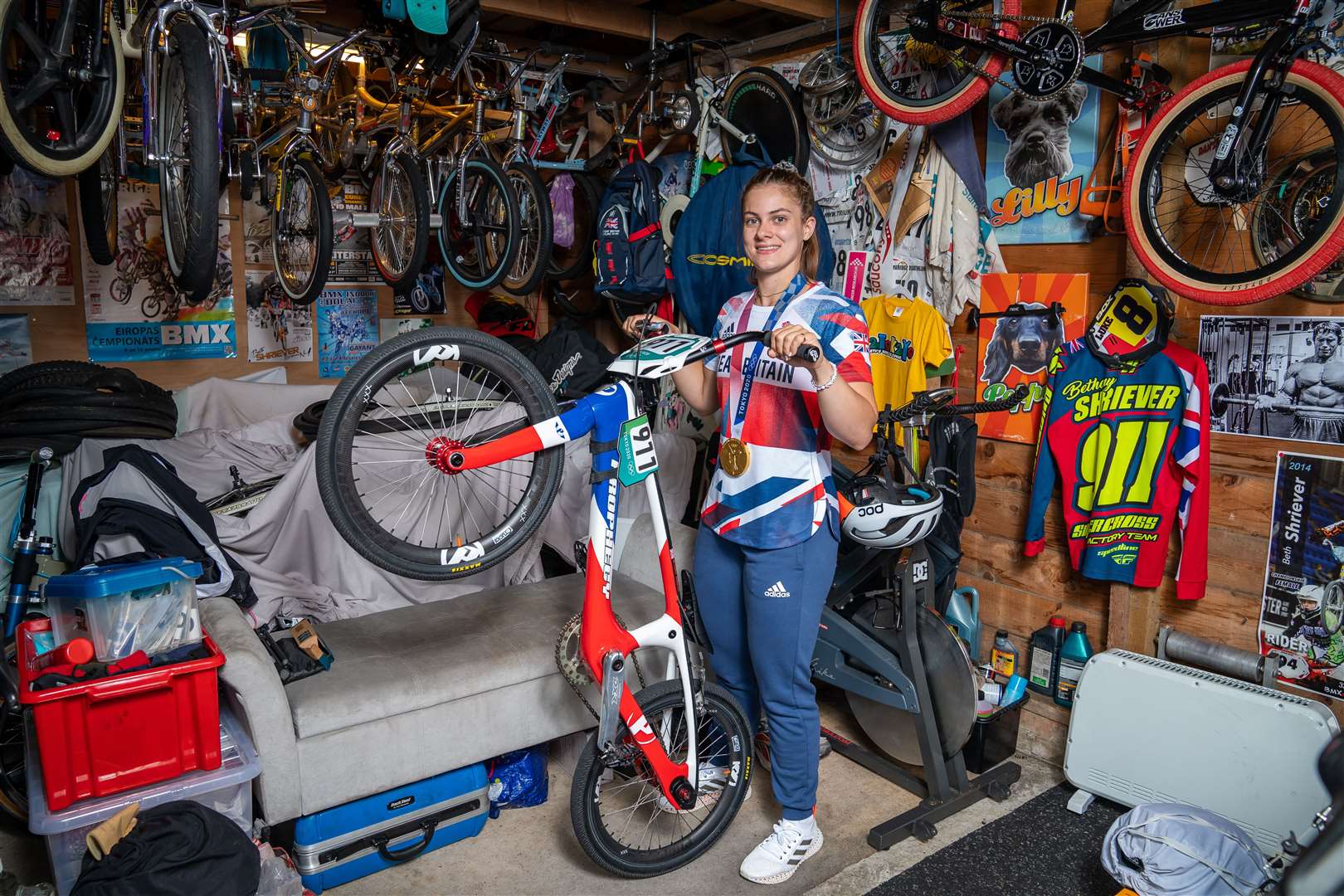 BMX gold medallist Beth Shriever at her home in Finchingfield, Essex (Aaron Chown/PA)