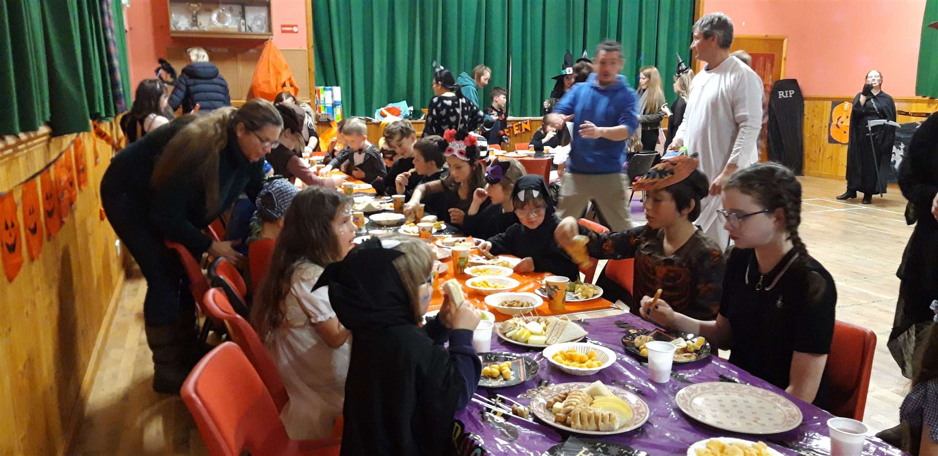 More than 30 children attended the Halloween party and enjoyed a slap-up afternoon tea.