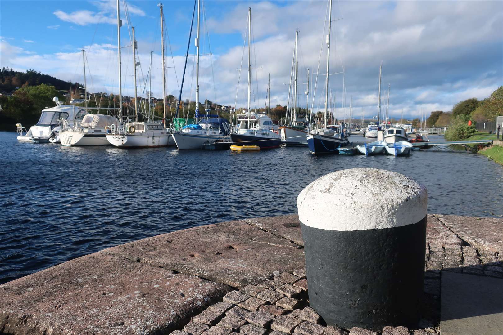 The marina at the historic Muirtown Basin in Inverness.