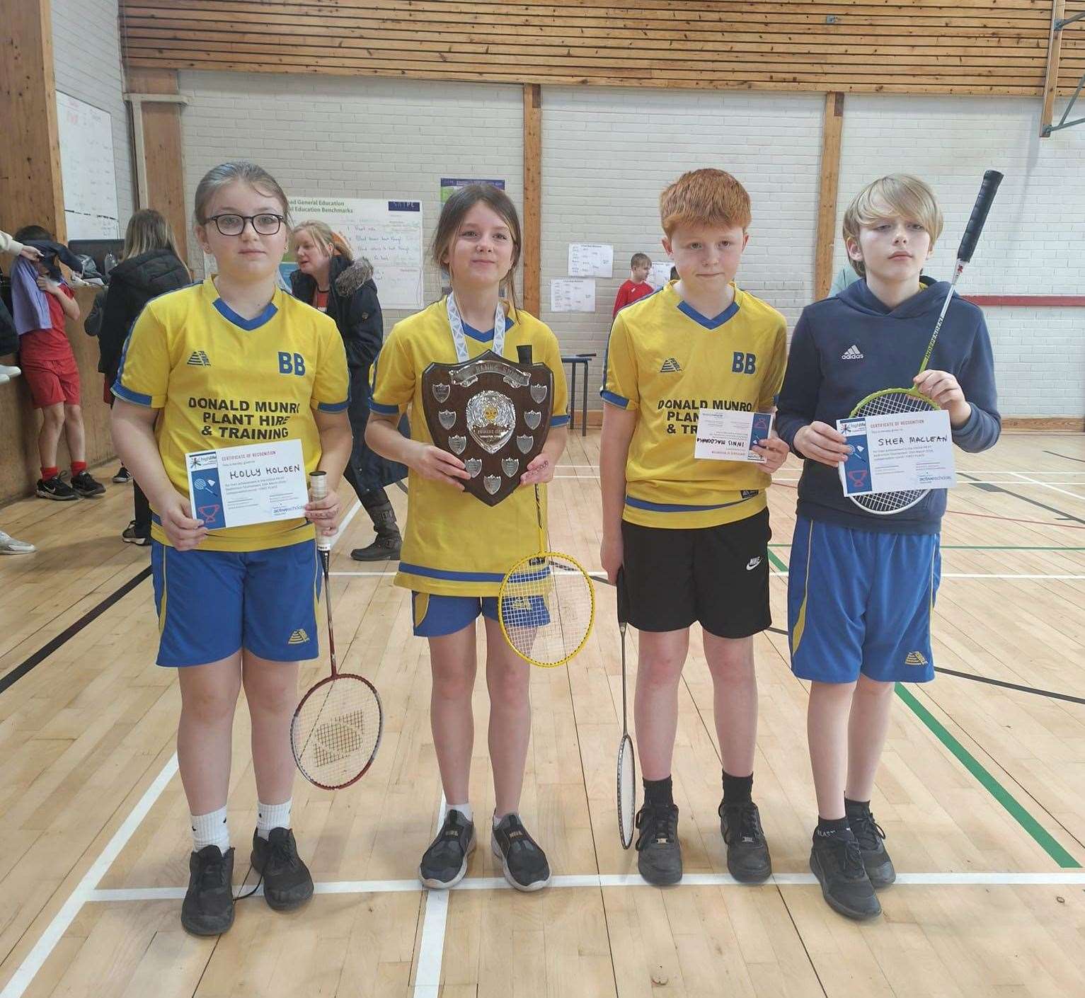 Molly, Shea and Holly from Bonar Primary enjoyed some success. Photo: Ardgay Badminton Club