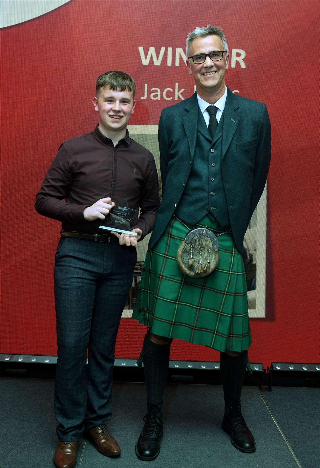Jack Ross of Tain Royal Academy won the Secondary Pupil award sponsored by DYW Inverness and presented by Colin Marr. Picture: James Mackenzie.