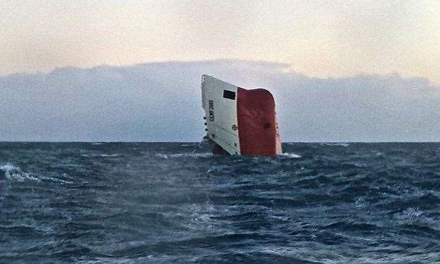 The Cemfjord capsized in the Pentland Firth in early January 2015.