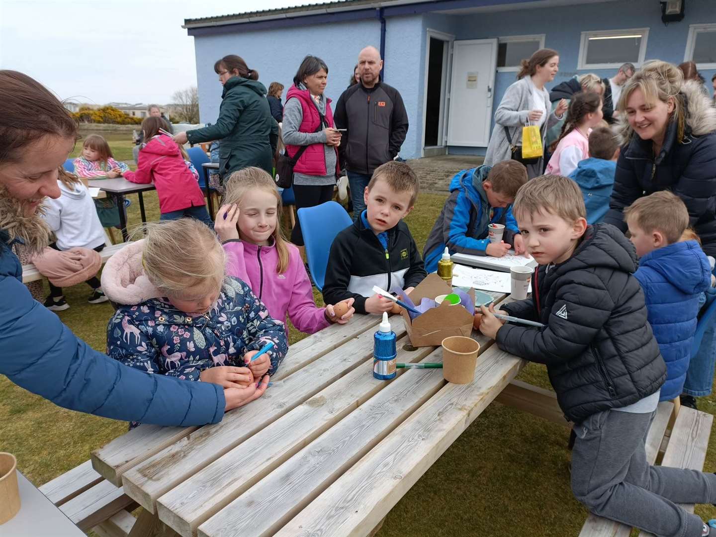 The Easter fun day was held in the playpark beside the caravan and camping park’s reception block.