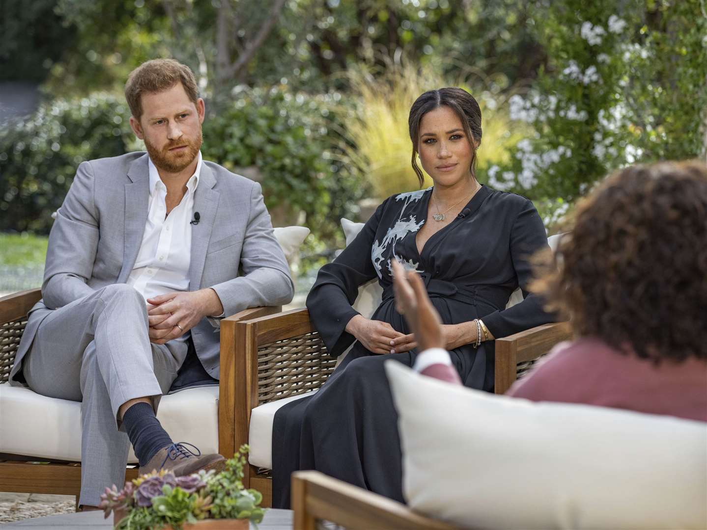 Harry and Meghan during their Oprah Winfrey interview (Joe Pugliese/Harpo Productions)