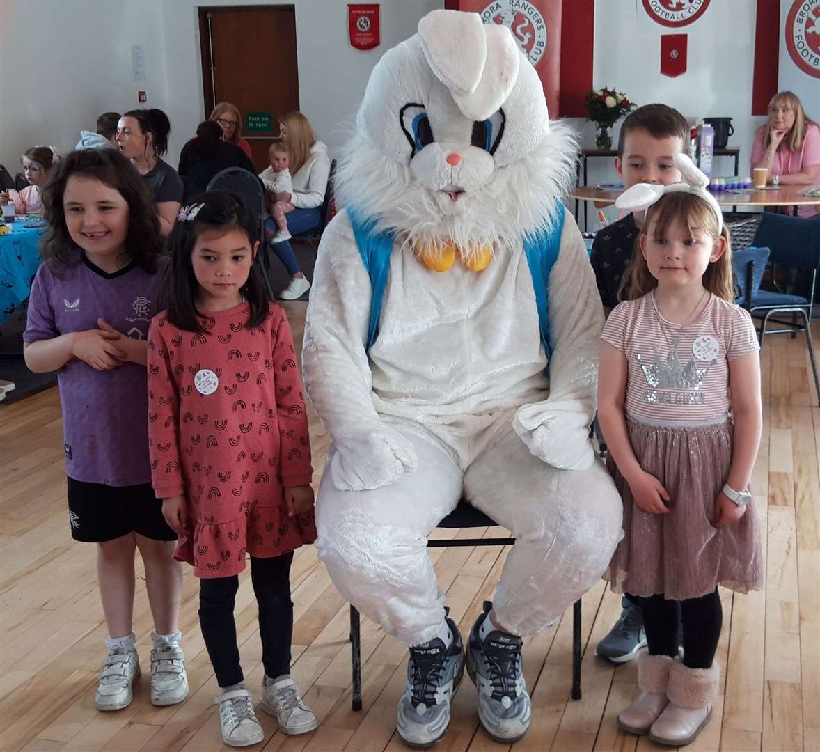 The star attraction at Brora's Easter Party, held in Dudgeon Park, was the Easter Bunny.