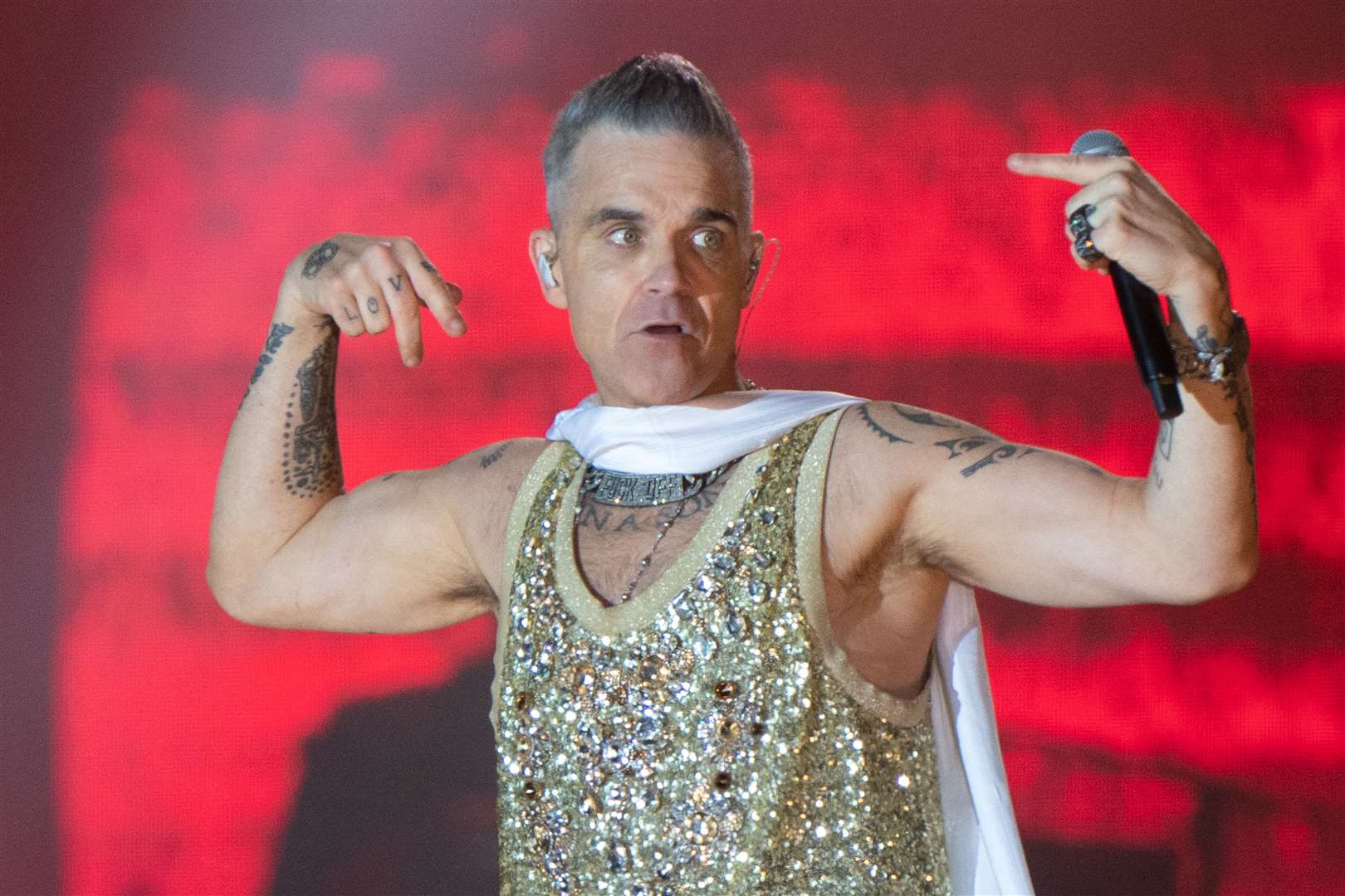 Singer Robbie Williams. (Joe Giddens/PA)