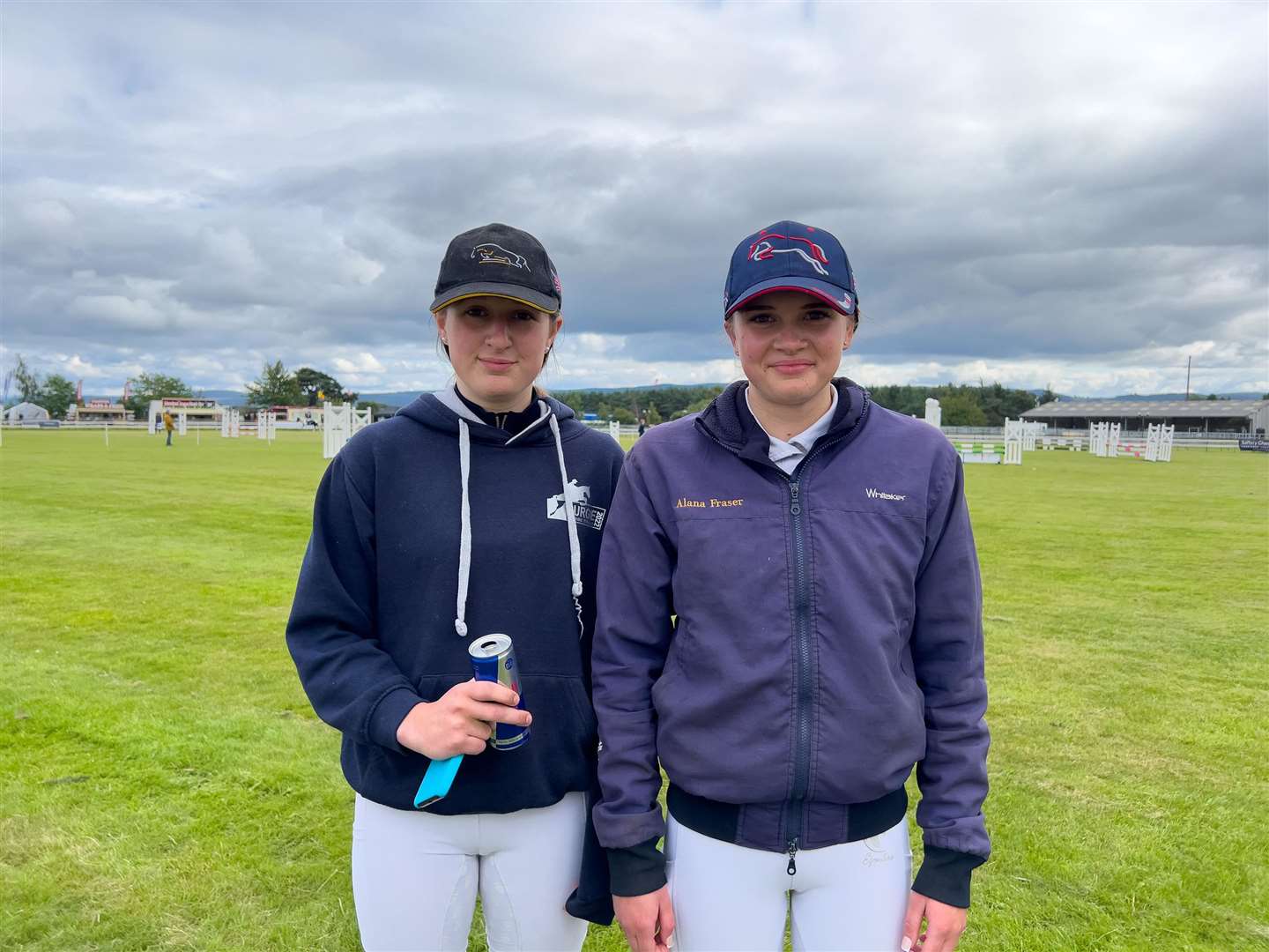 Waiting to take part in the show jumping Ginny Fraser and Alana Fraser. Picture: Callum Mackay