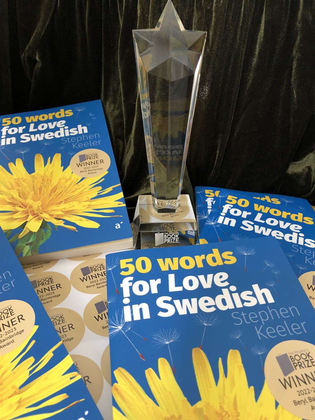 The book award with Stephen's memoir inspired by Swedish words.