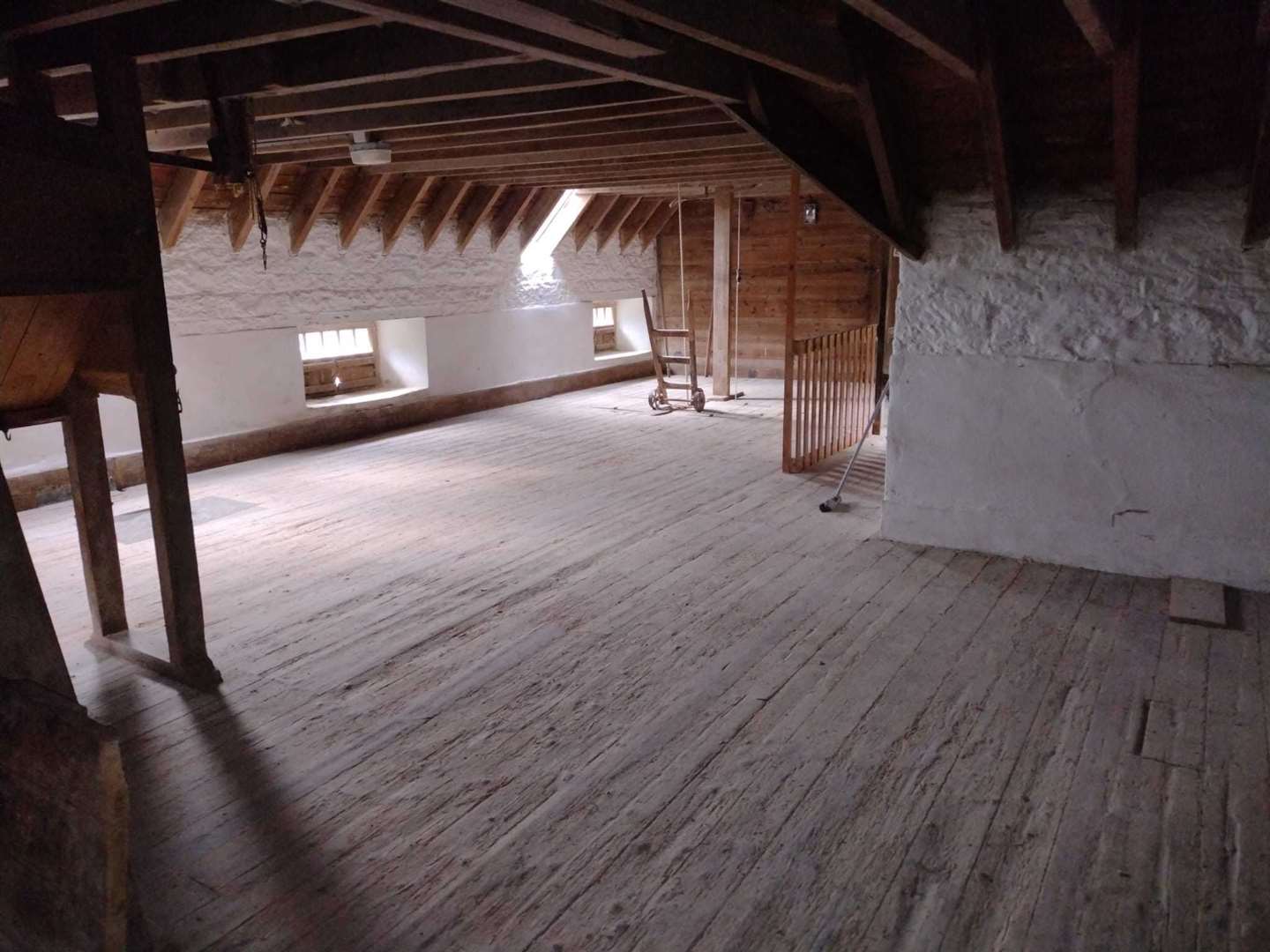 The spacious interior of Golspie Mill.