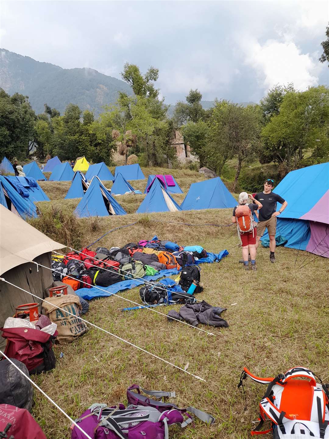 The group had a base at Dharamshala but spent a number of nights in tents.