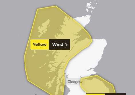 The warning comes into force at 5am on Tuesday. Picture: Met Office.