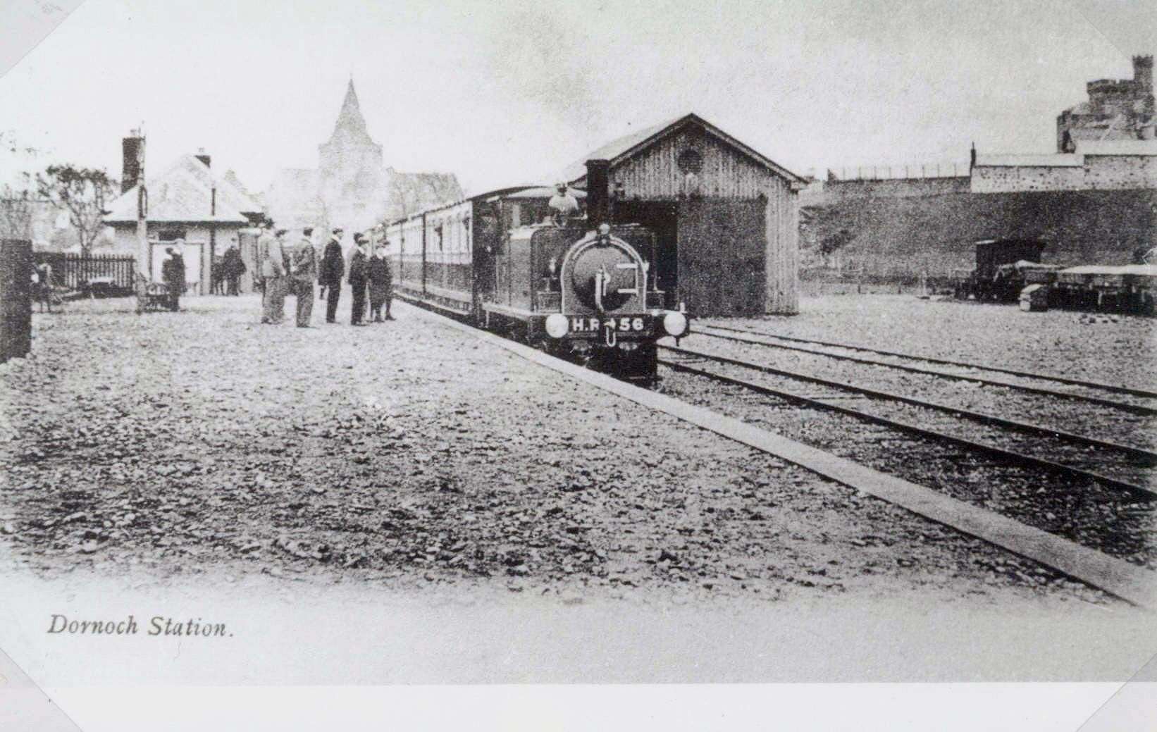 First passenger train leaving Dornoch, June 2, 1902, from the collections of Historylinks Museum, Dornoch.