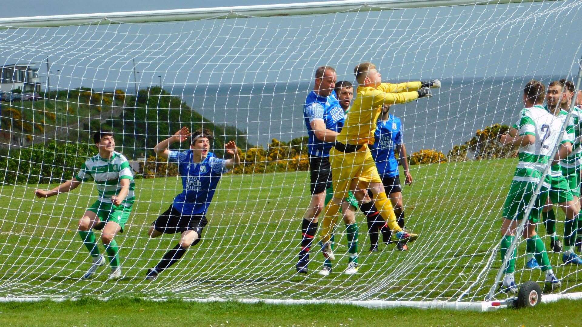 Helmsdale United moved to the top of the table after their five goal thrashing of Lochbroom. Photo: Justine Holmes
