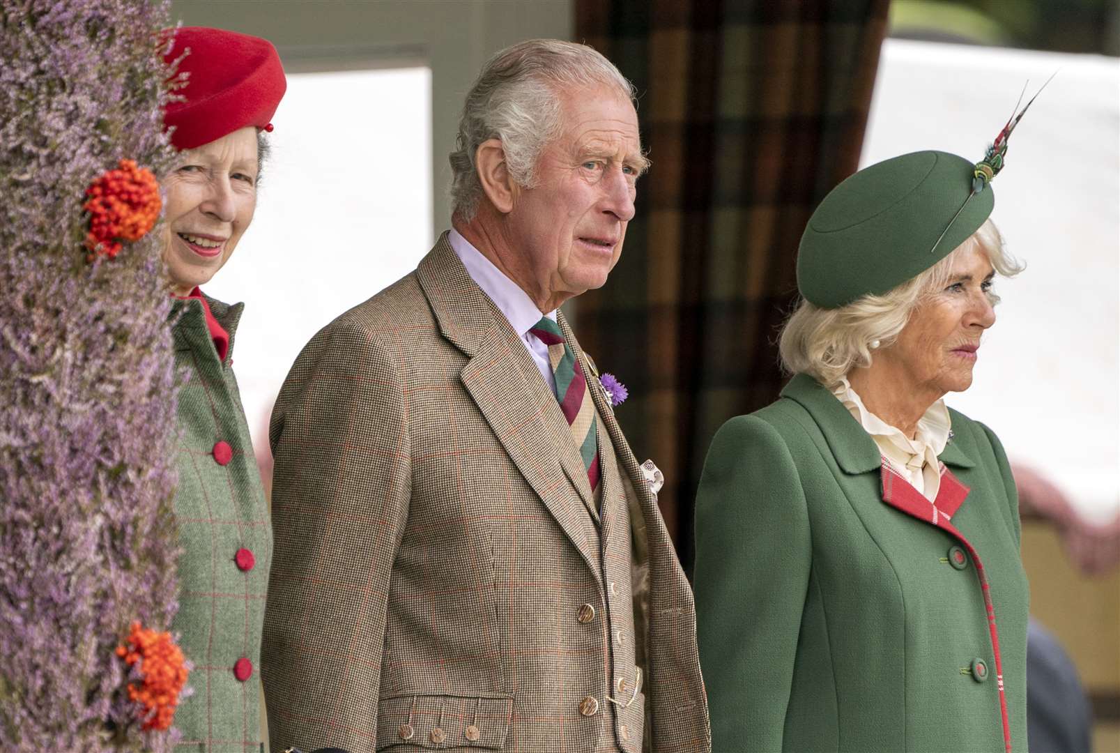 Anne, Charles and Camilla were already in Scotland, attending the Braemar Gathering a few days before (Jane Barlow/PA)