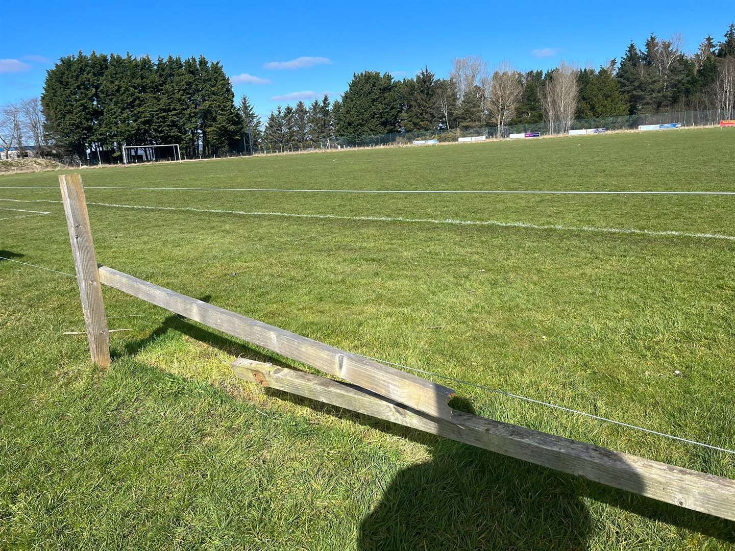 Fencing at the Tain football club's park has been damaged.