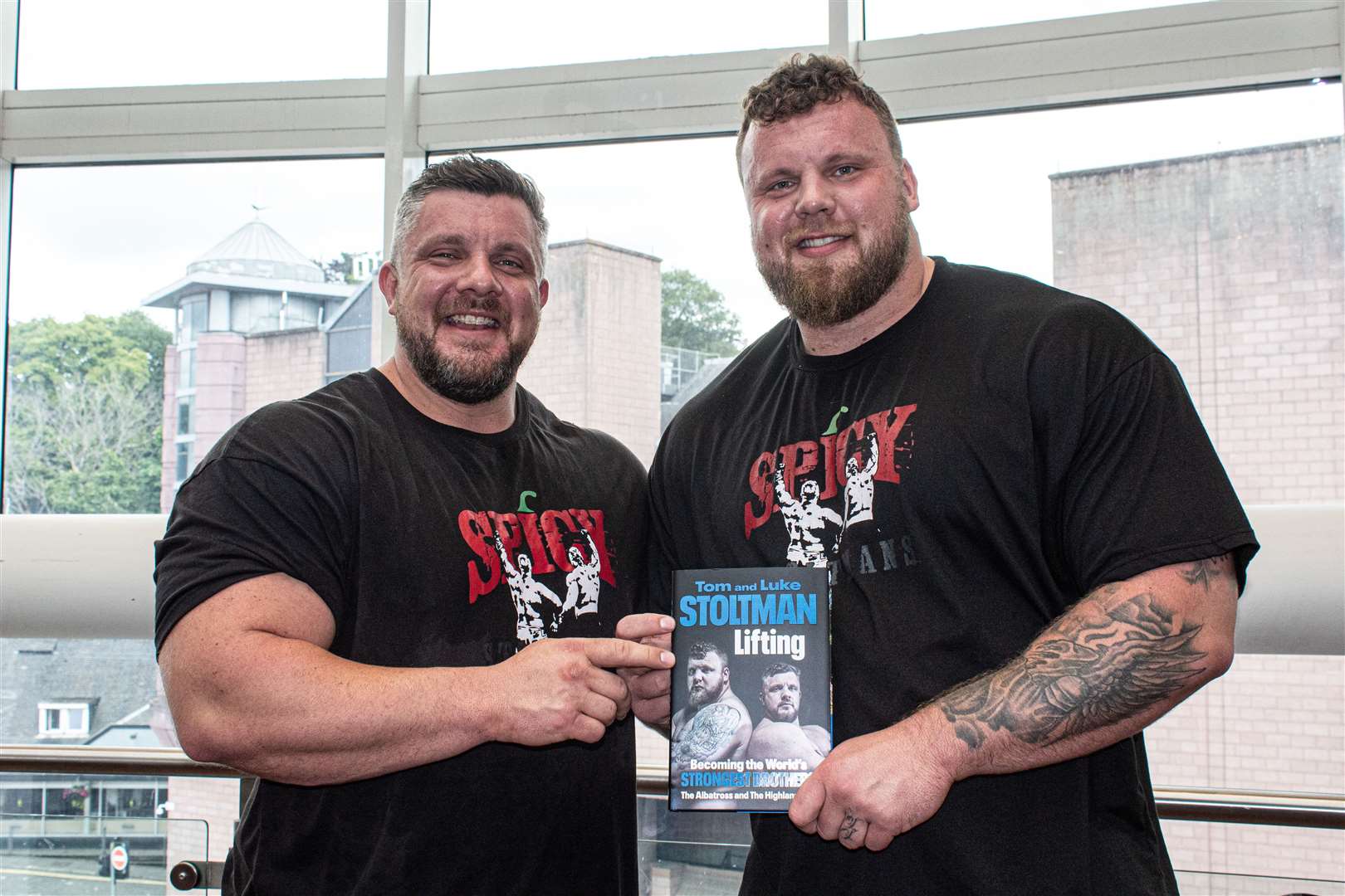 Brothers Luke and Tom Stoltman attending an earlier special signing event at Waterstones to coincide with the launch of their new book,'Lifting'. Picture: Niall Harkiss