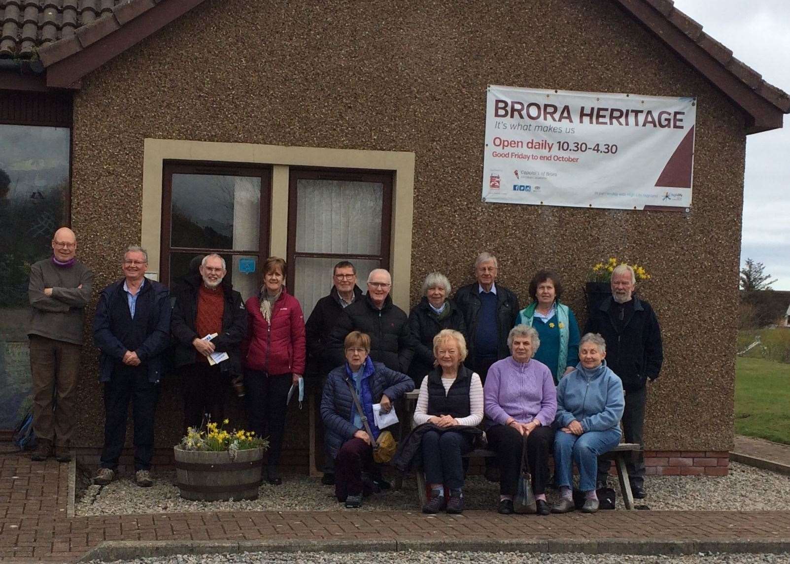 Dr Lindsay (left) with members of Tain and Easter Ross Civic Trust during their visit to Brora on Saturday, March 26.