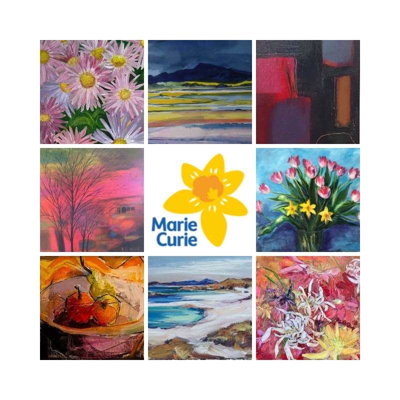Marie Curie's online art auction raised almost £77,000 for the charity.