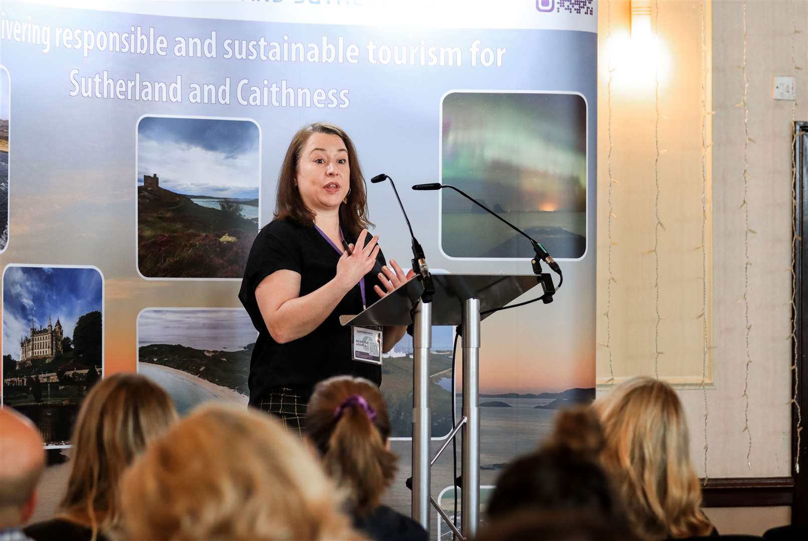Bryony Robinson, development manager at John O'Groats Mill, speaking at the Venture North tourism gathering. Picture: Niamh Ross