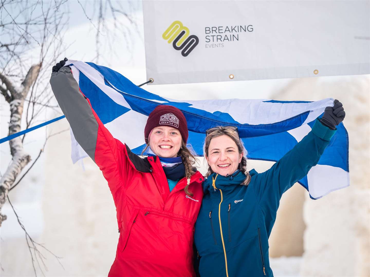Ashley (left) and Lesley at the end of their epic Arctic trek.