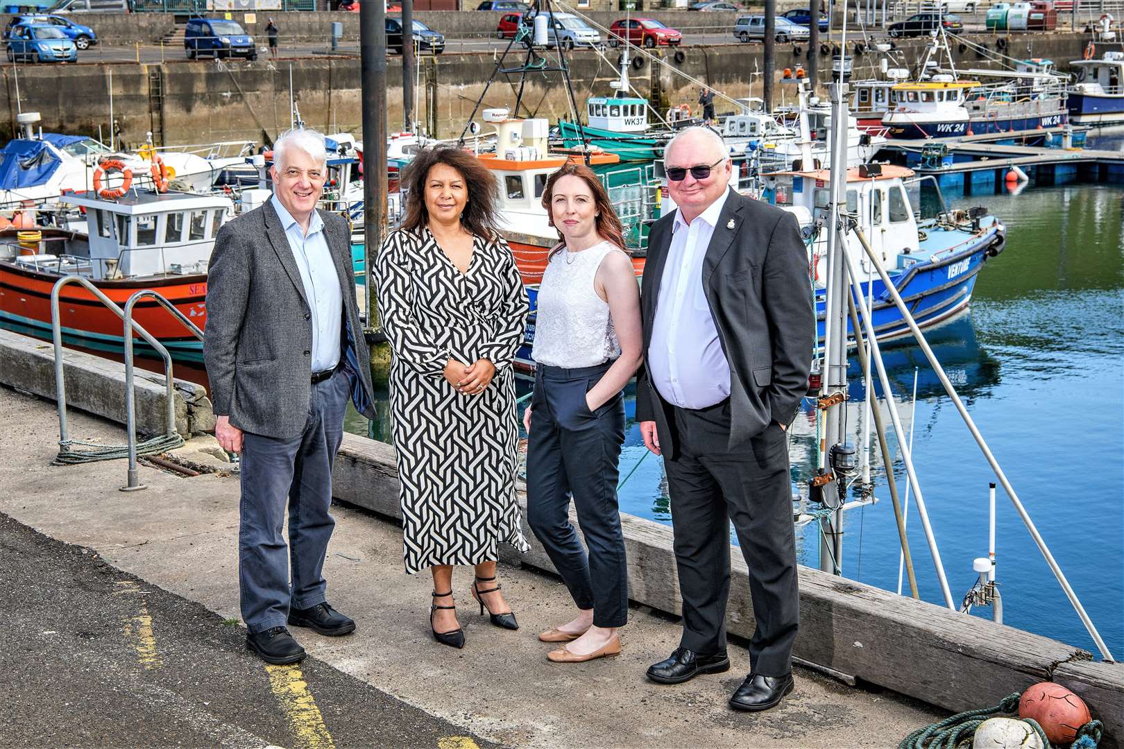 Focus North team from left, programme manager, Peter Faccenda, project administration and communications officer, Catherine Souter, business development manager, Nicola Sinclair, chairman, Simon Middlemas. Picture: Angus Mackay