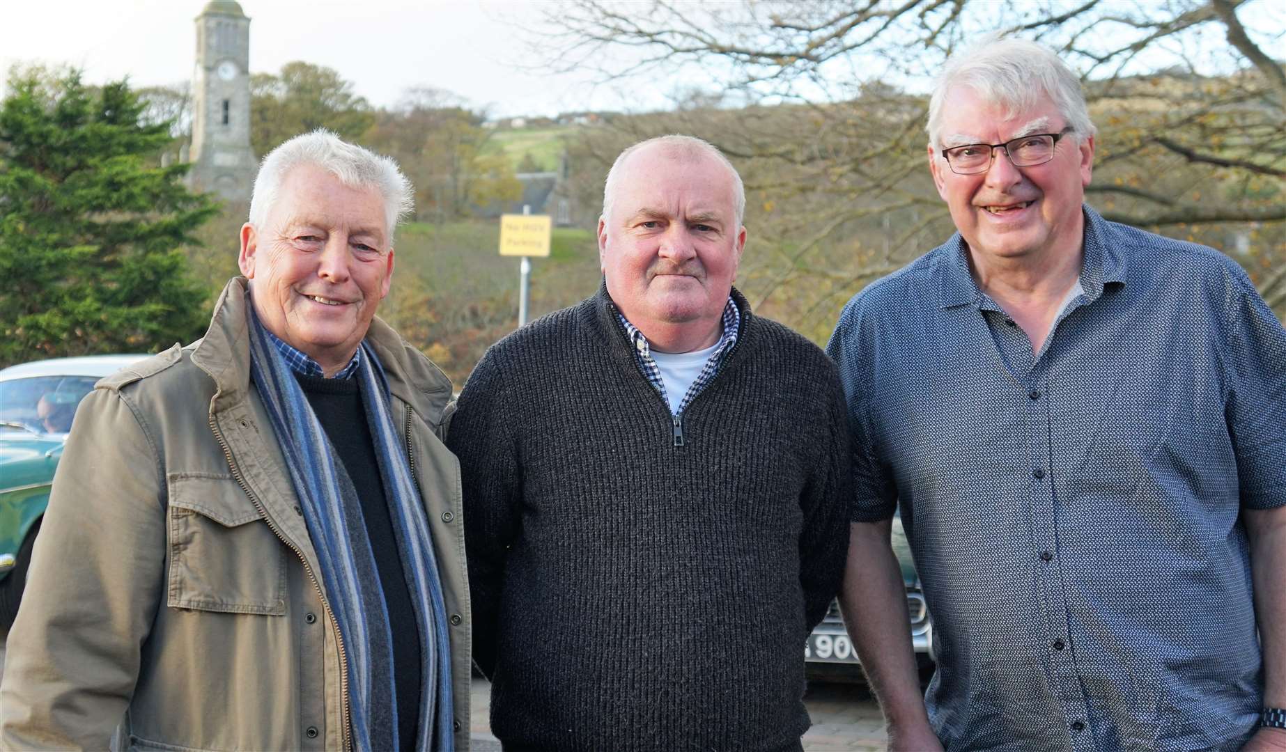 From left, Les Bremner, Kevin Sutherland and Iain Sutherland were on the David Green Memorial Run. Picture: DGS