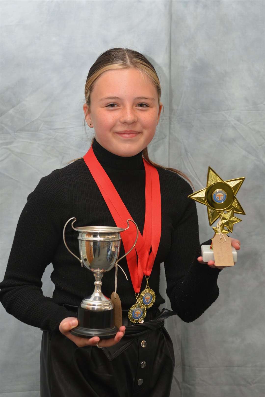 Rosalie Jack of Golspie won the primary piano and was also the under 13 fiddle winner. Picture: Jim A Johnston