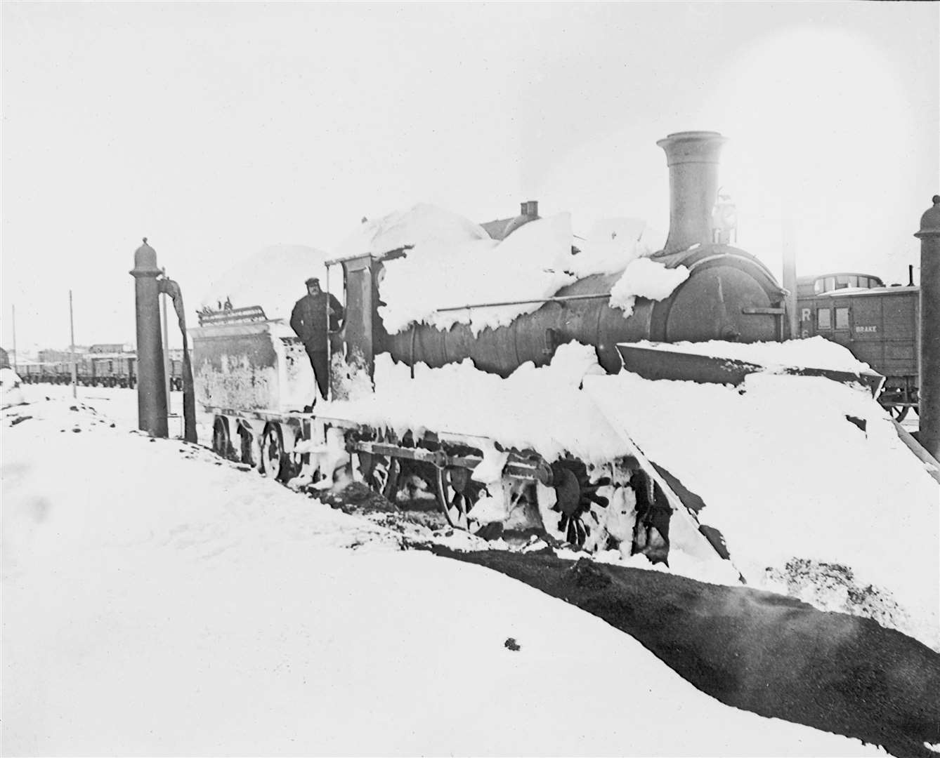 Highland Railway engine 'Barney 0-6-0 with snowplough, coming into Helmsdale during the great snowstorm of 1906. Picture: Highland Railway Society/Am Baile