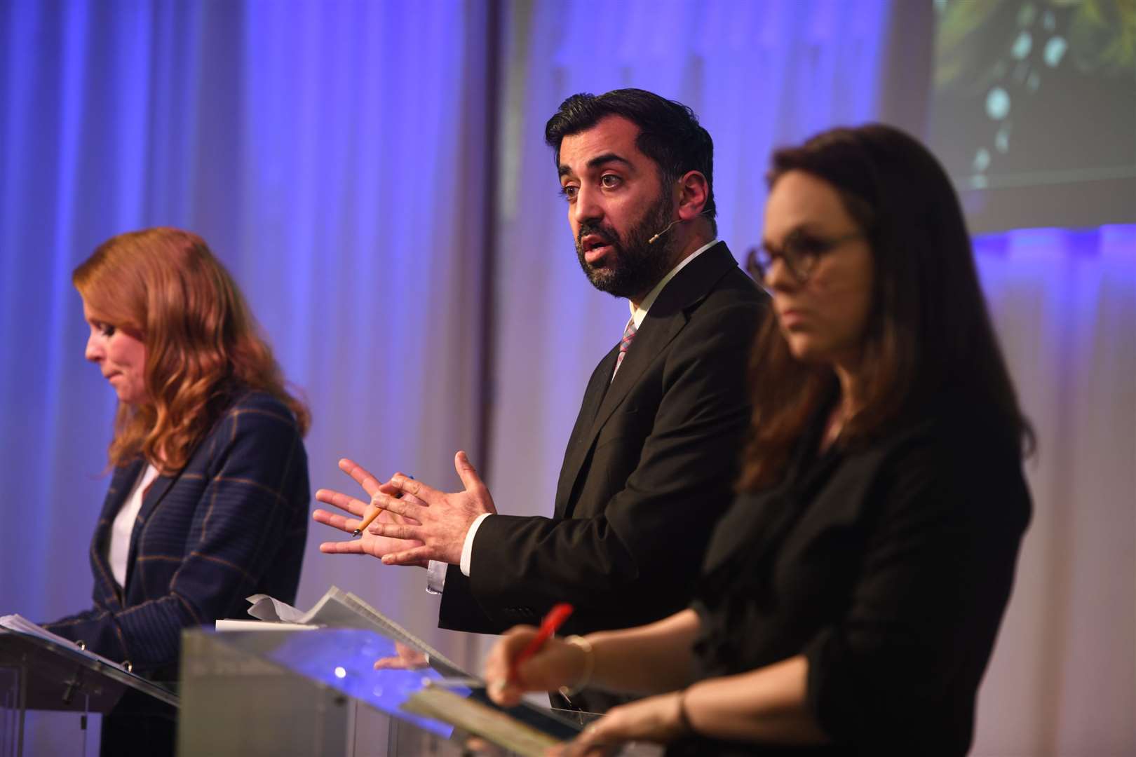 Ash Regan, Humza Yousaf and Kate Forbes. Picture: James Mackenzie.