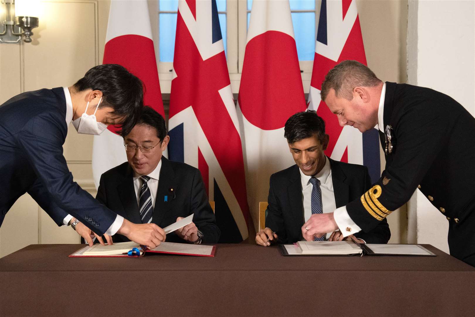 Prime Minister Rishi Sunak signed a defence agreement with Japanese prime minister Fumio Kishida in London in January (Carl Court/PA)