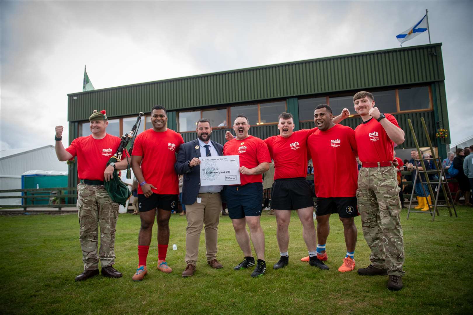 Armed forces charity, SSAFA, were the winners of the tractor push. Picture: Callum Mackay..