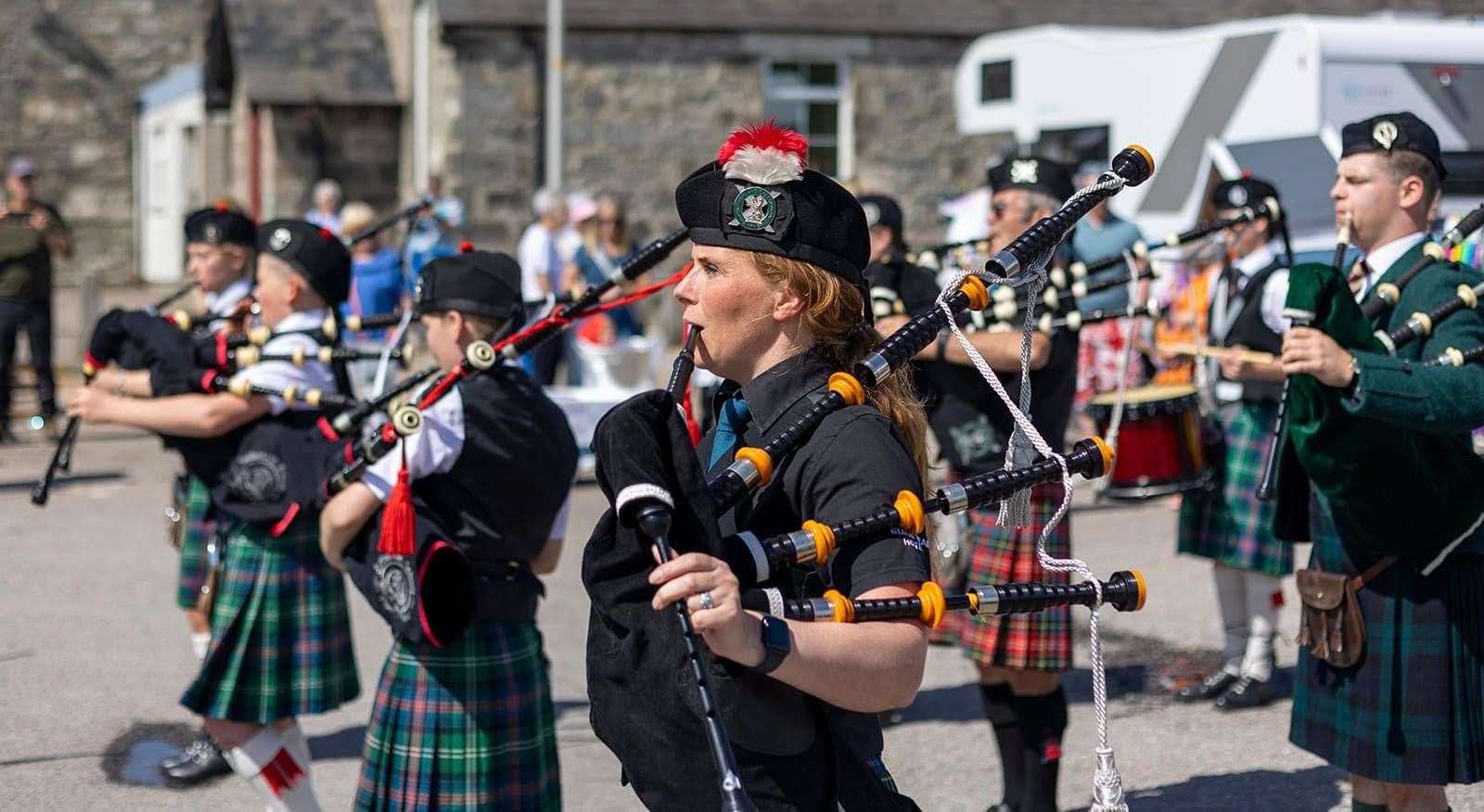 No festivity is complete without a pipe band. Picture: Louise Mackay