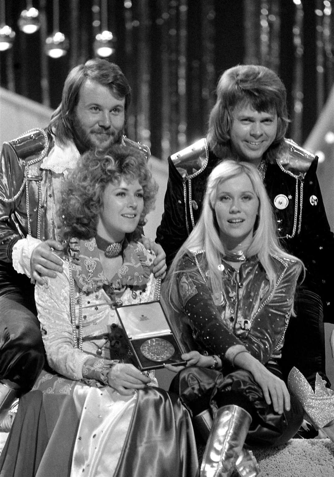 Abba in Brighton after winning the Eurovision Song Contest with Waterloo (PA)
