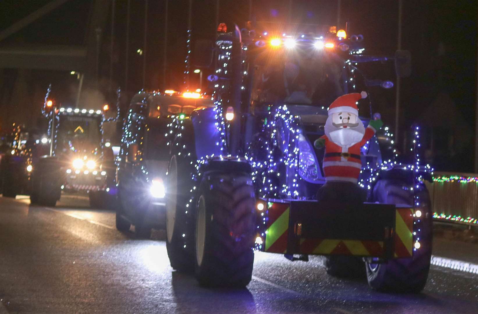 There was a 'flashmob' of around 20 tractors.