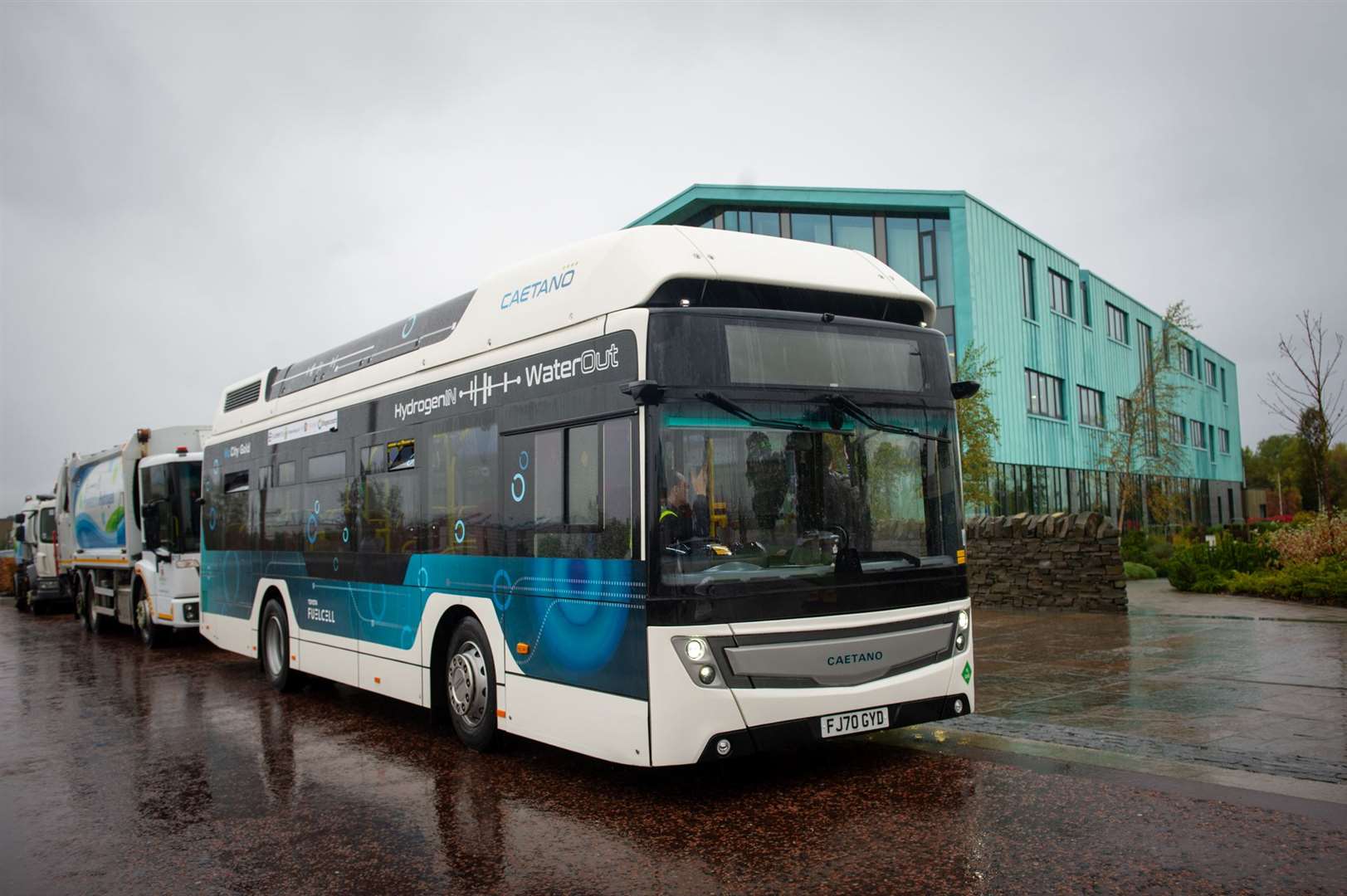 A hydrogen-fuelled bus was among the vehicles displayed at the recent Low Carbon Day at Inverness Campus.