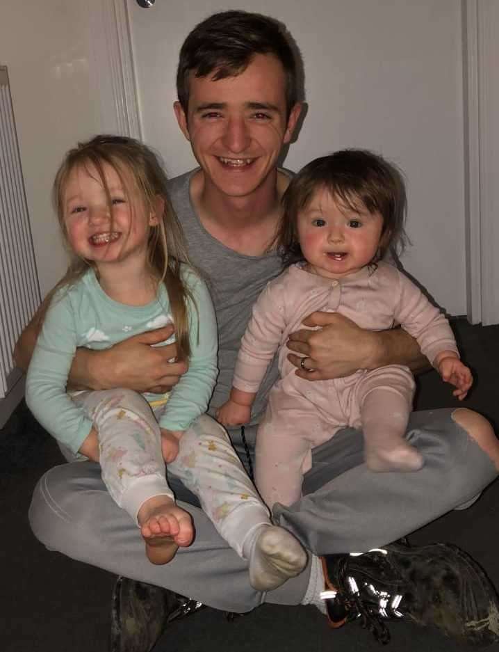Rhys Cousin with his daughters Peyton and Heidi.