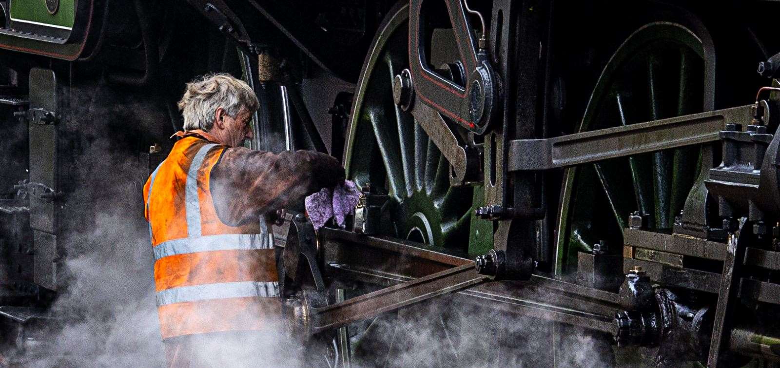 Brora's Louise MacKay got up close to show the gritty atmosphere of servicing a steam locomotive with her fourth-place finisher 