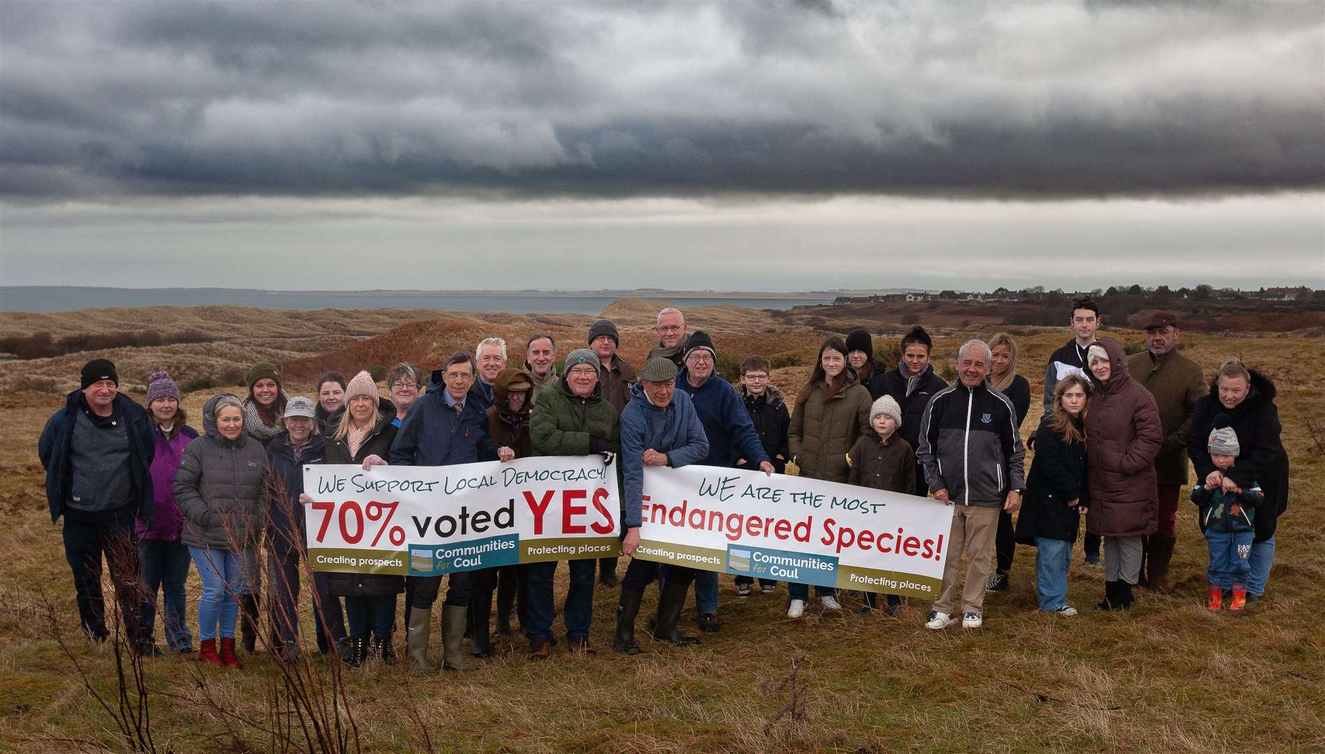Members of East Sutherland communities have gathered at the site of the proposed Coul Links golf course to show their support for the project and call on Scottish ministers to respect local democracy.