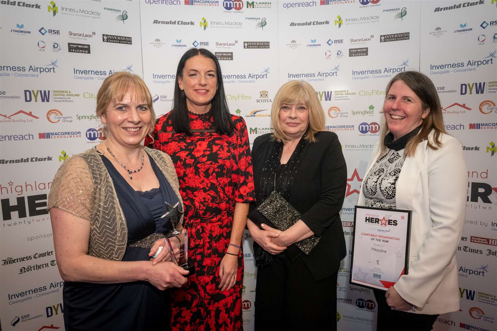 The Mikeysline team of chief executive Emily Stokes with Clare Gordon, Bonnie McColl and Maria Kelly. Picture: Callum Mackay
